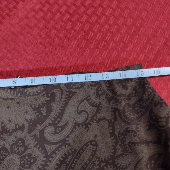 Chocolate Brown Paisley Pattern Maxi Skirt – Size 13/14 - Picture 8 of 9